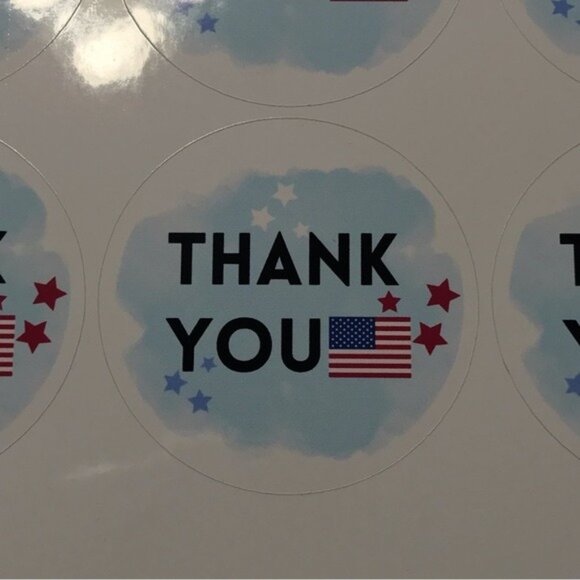 24 thank you patriotic American flag stickers size 2.10” - Picture 7 of 9